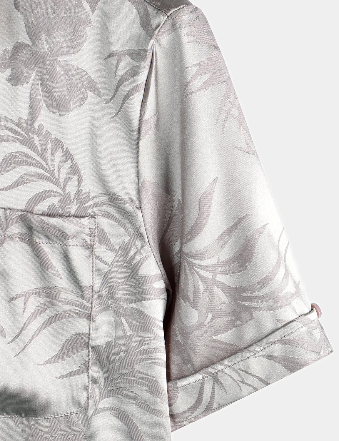 Men's Summer Jacquard Casual Elegant Button Up Pocket Short Sleeve Beach Shirt