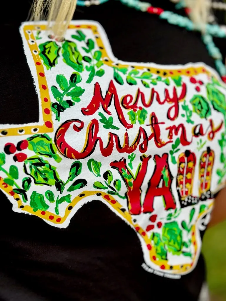 Merry Christmas Y’all Vintage Black Tee