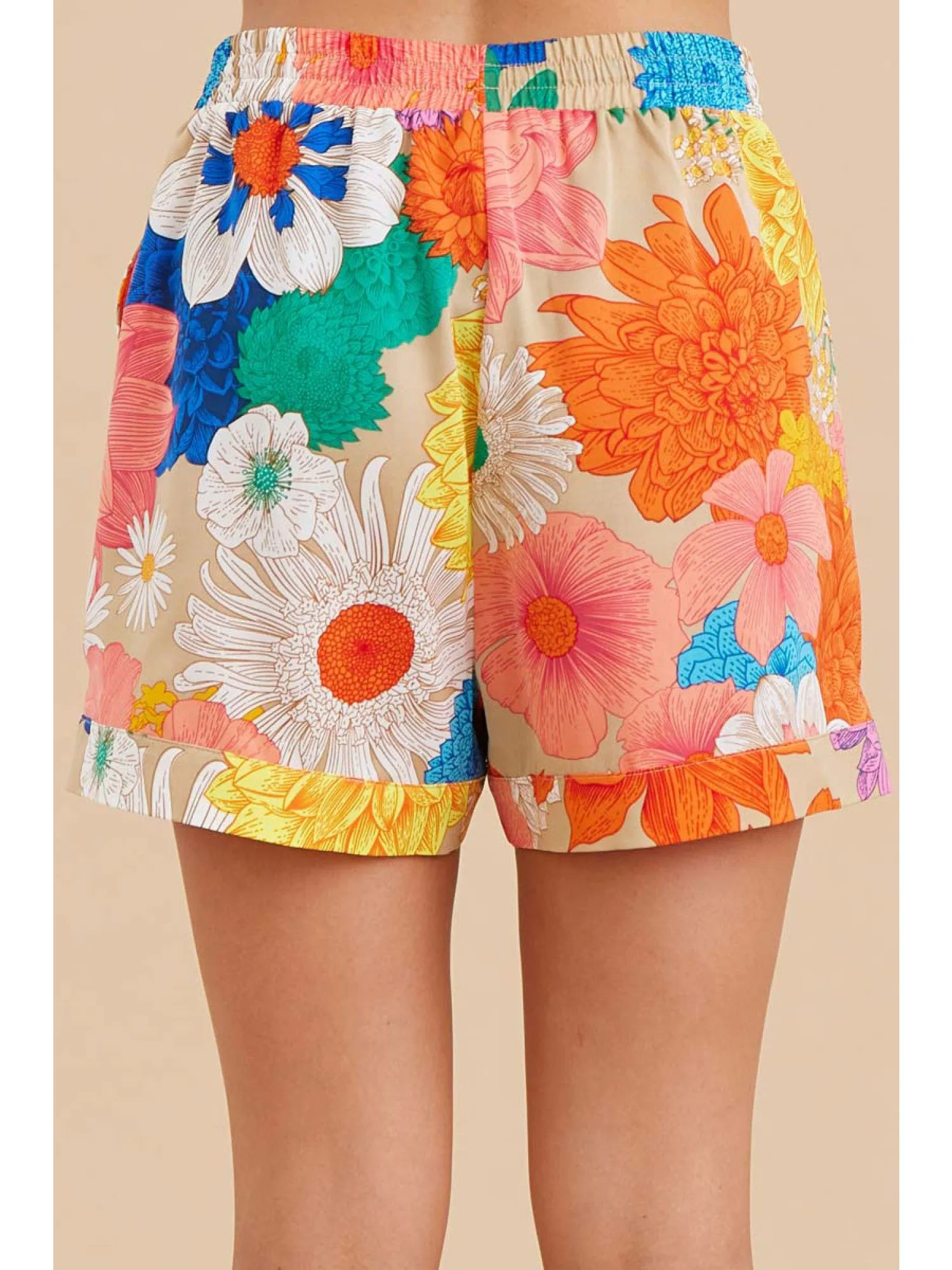 Miami Floral Shorts - Taupe