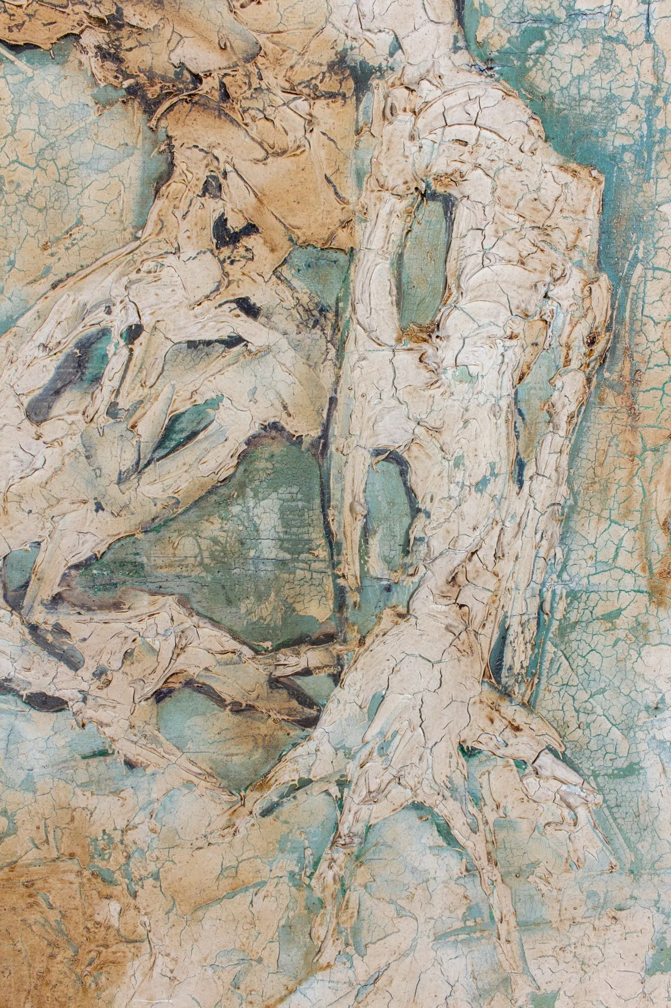 Mid-Century French Abstract Painting on Canvas