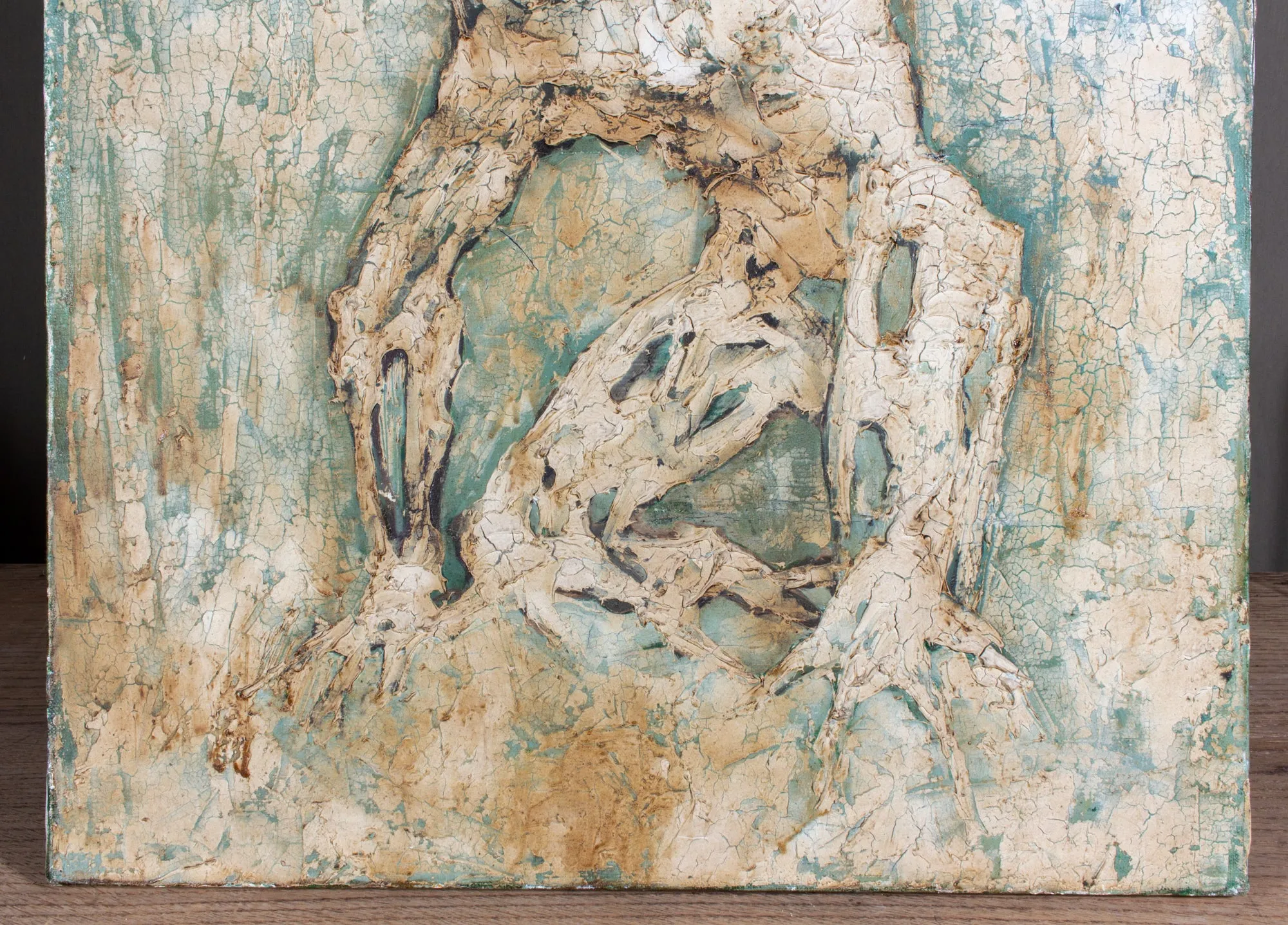 Mid-Century French Abstract Painting on Canvas