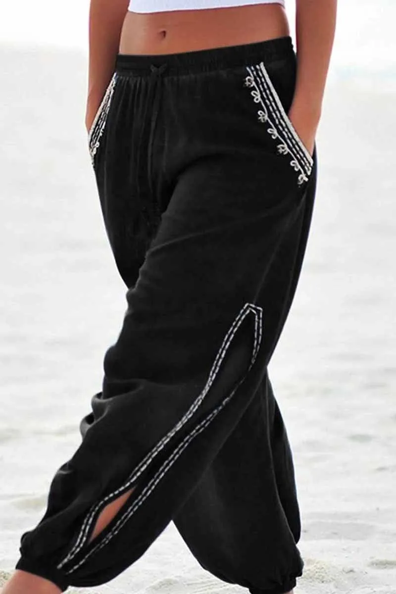 Mid Waist Lightweight drawstring Bottoms