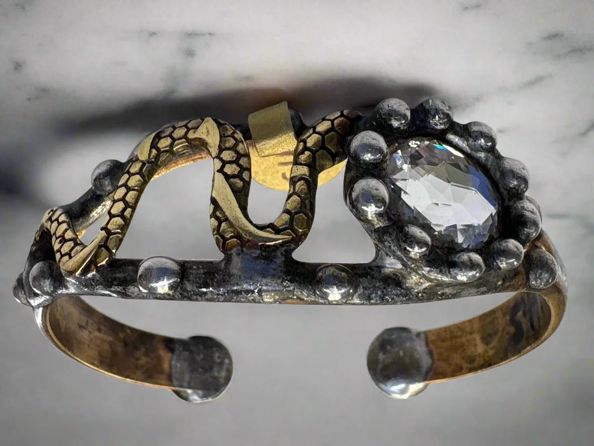 Mikal Winn Swarovsky Brass Snake Bracelet
