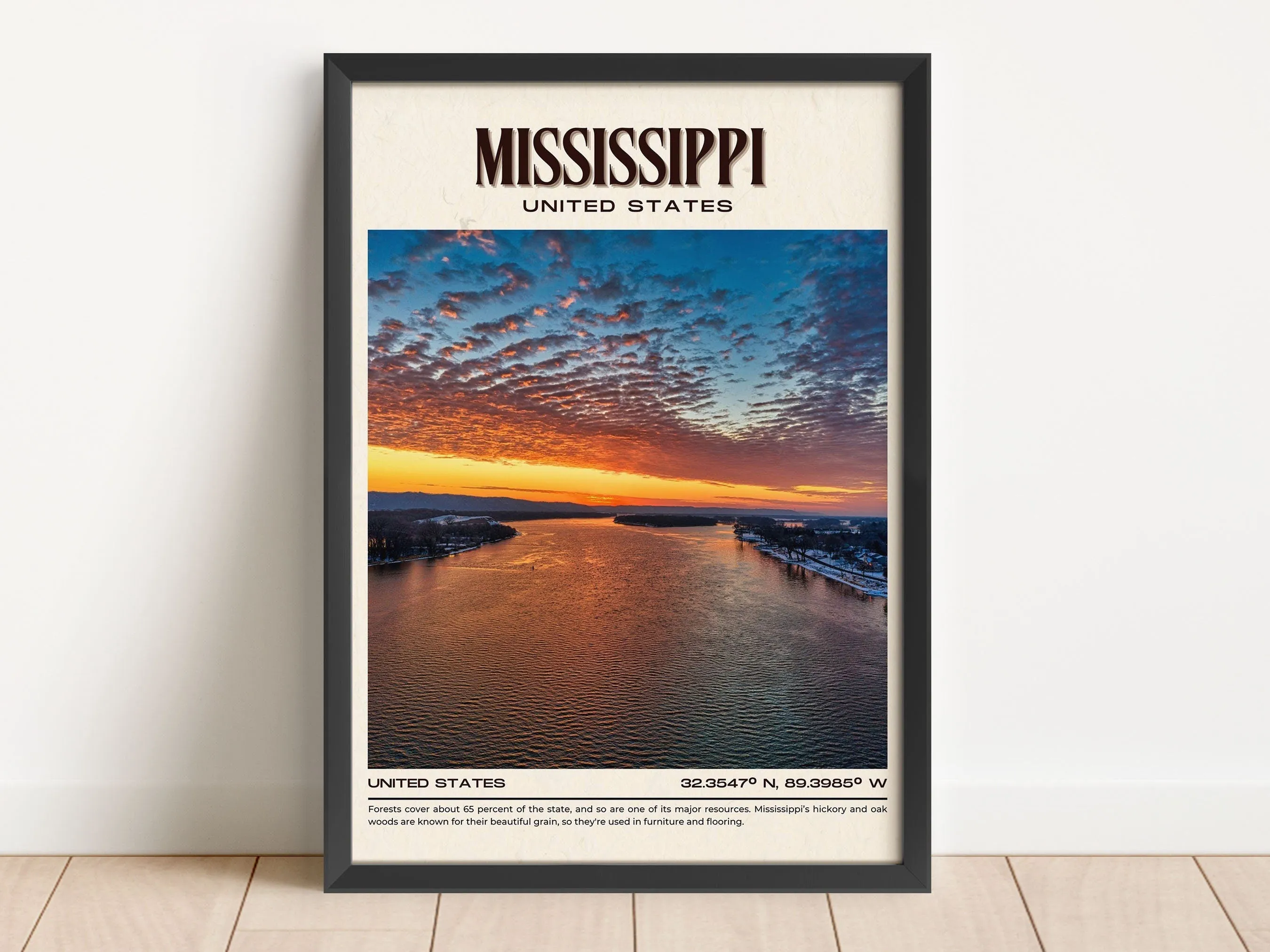 Mississippi Vintage Wall Art, USA