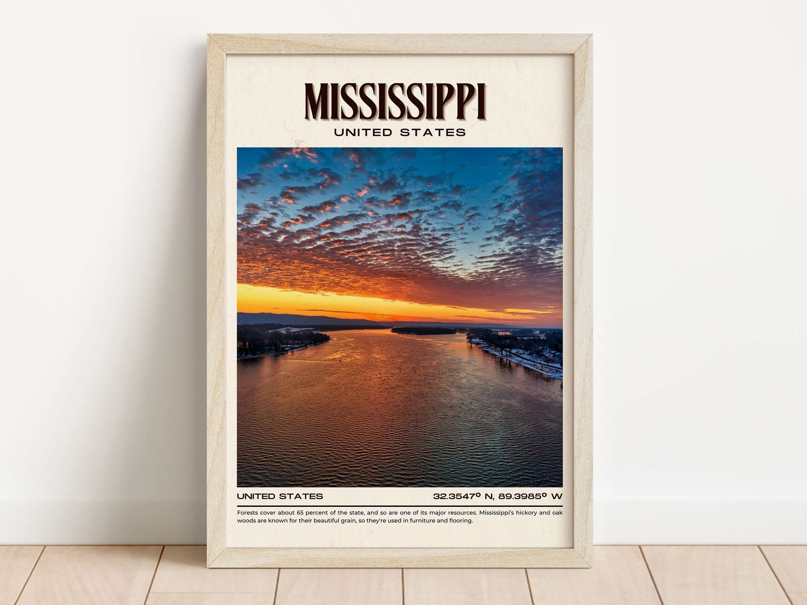 Mississippi Vintage Wall Art, USA