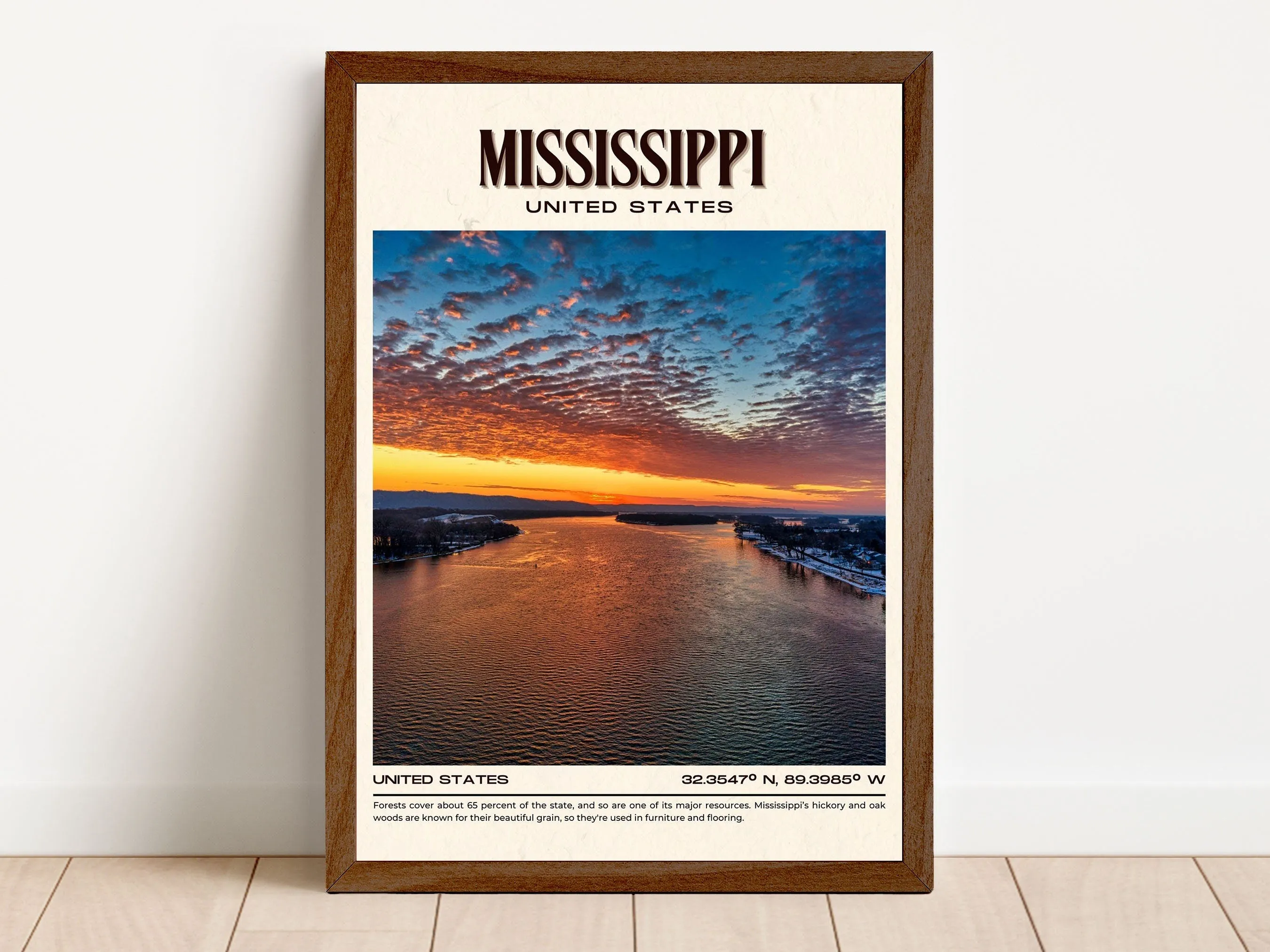 Mississippi Vintage Wall Art, USA