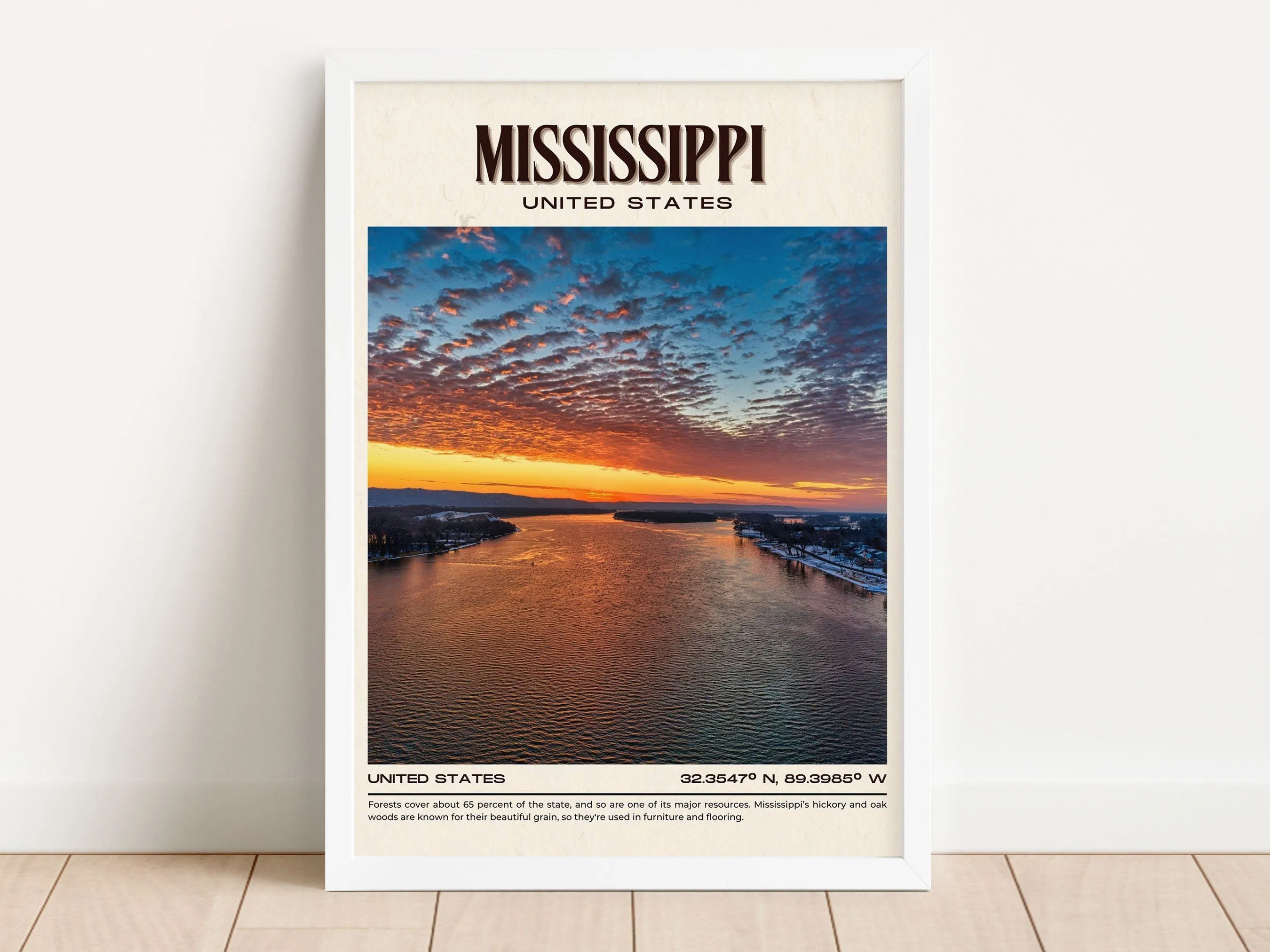 Mississippi Vintage Wall Art, USA