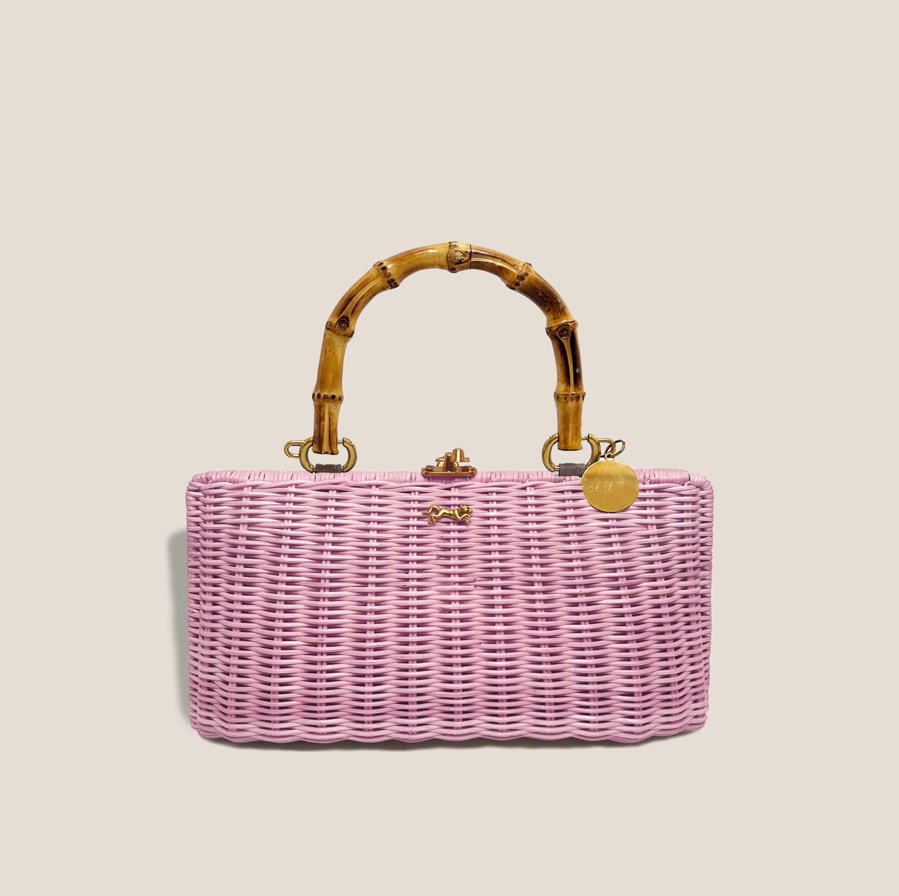 MME. KELLY BAMBOO CLUTCH -  ROSE