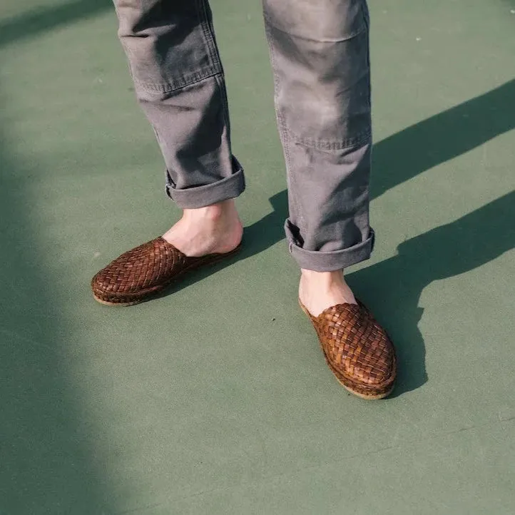 Mohinders Men's Woven City Slippers in Walnut