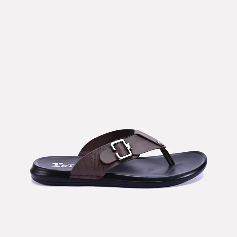 Montgomery Brown Flip Flop Slides 0150875