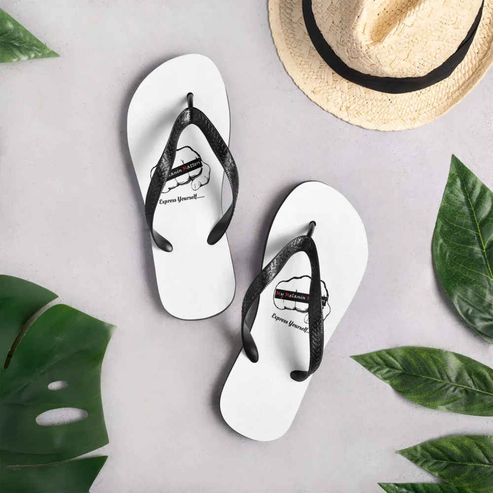 MY MELANIN MATTERS LOGO - Flip-Flops