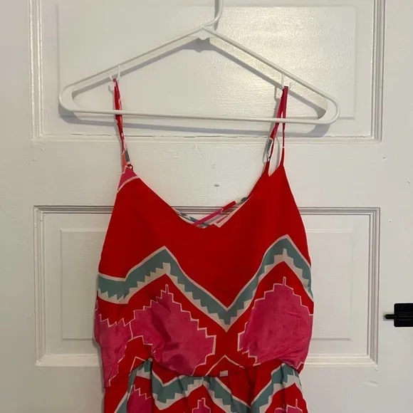 MYNE pink blue red chevron silk casual Dress S
