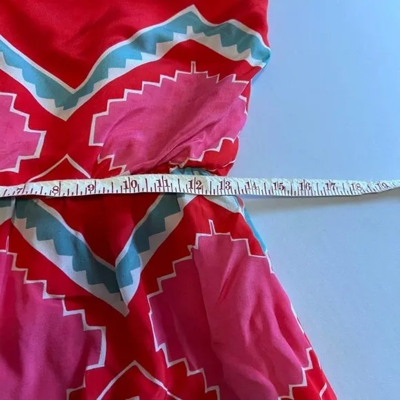 MYNE pink blue red chevron silk casual Dress S