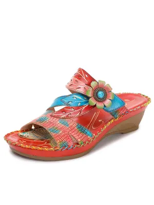Natasha Vintag Floral Embossing Slippers