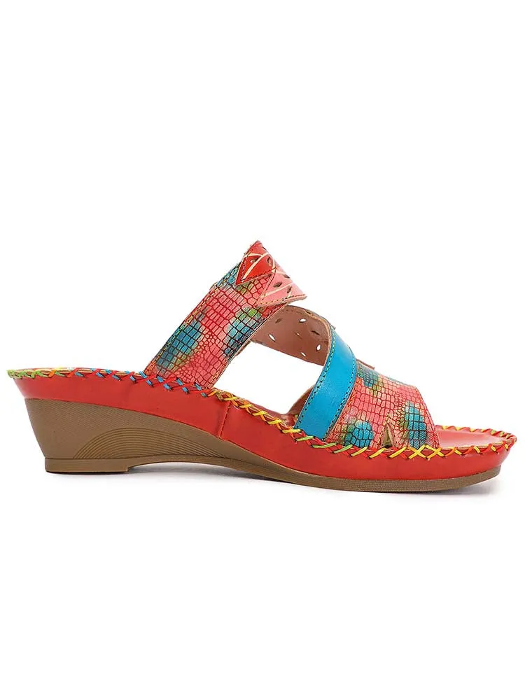 Natasha Vintag Floral Embossing Slippers