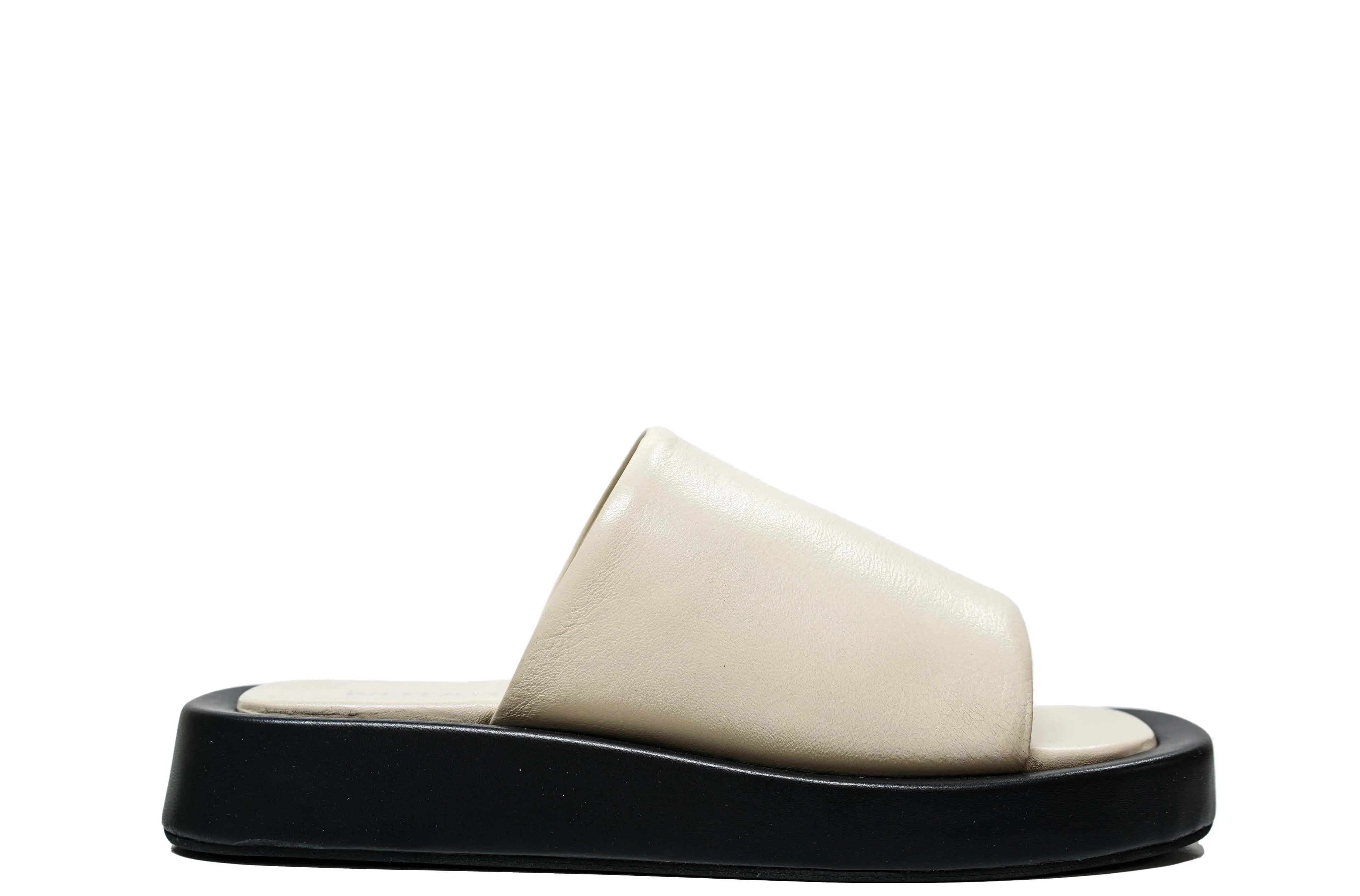 N.B.Montergade Women’s Cream Leather Slides EVA
