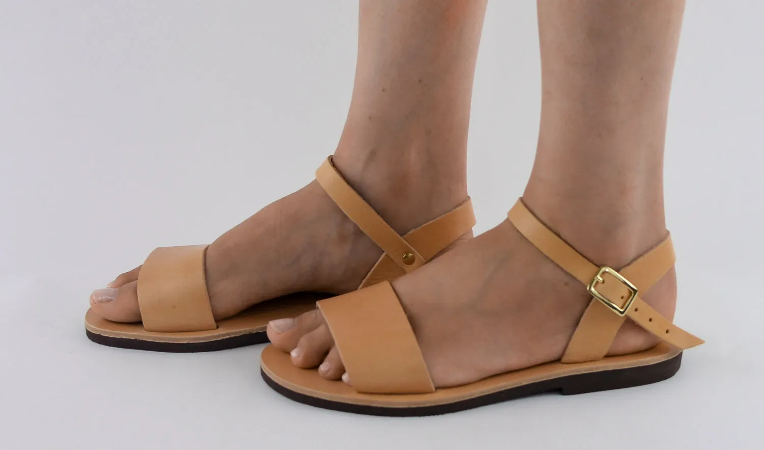 NEMESIS NATURAL LEATHER SANDALS