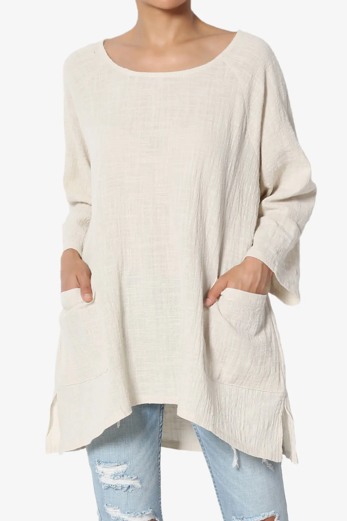 Nesta Gauze Pocket Cover Up Top