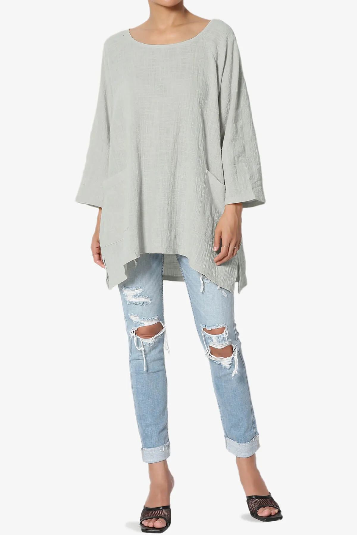 Nesta Gauze Pocket Cover Up Top