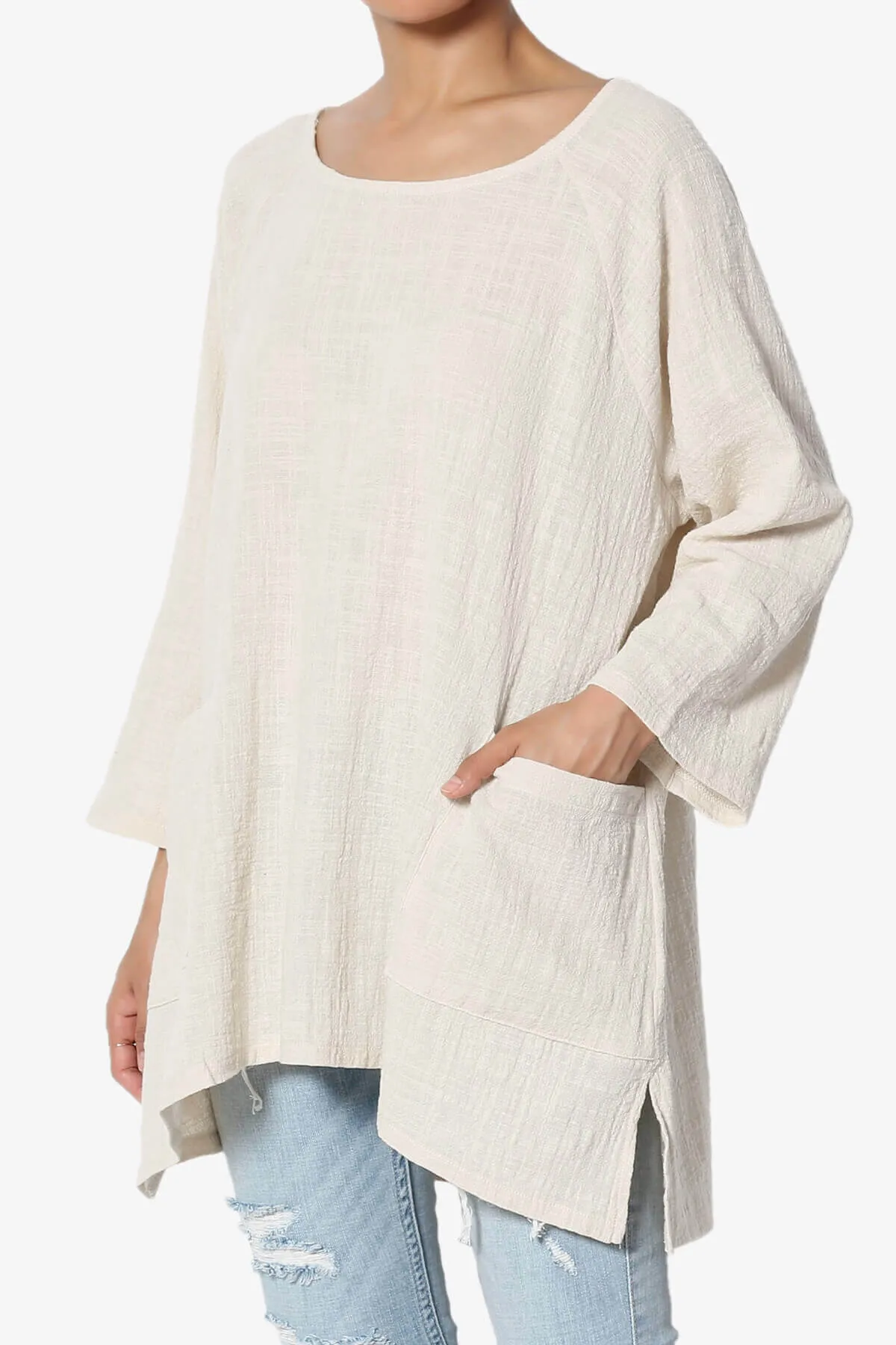 Nesta Gauze Pocket Cover Up Top