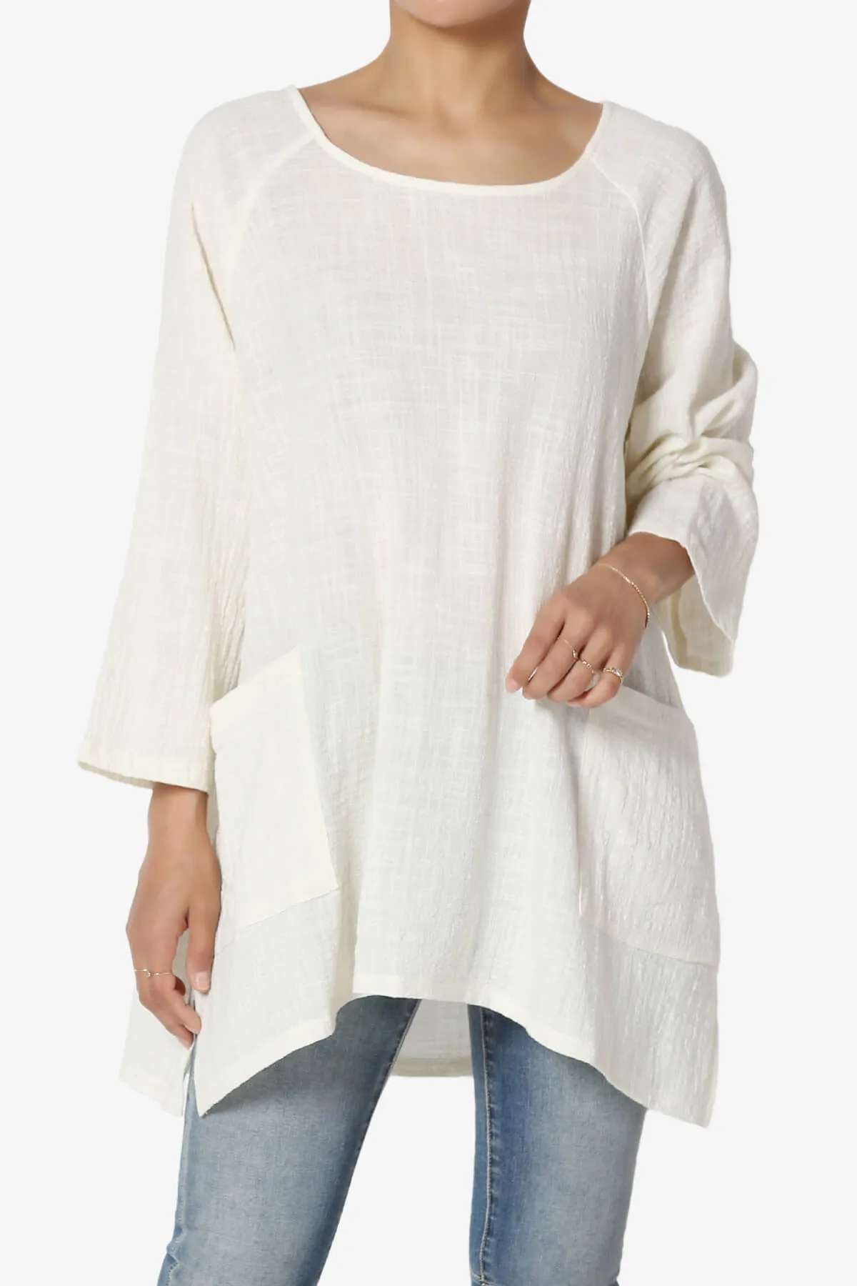 Nesta Gauze Pocket Cover Up Top