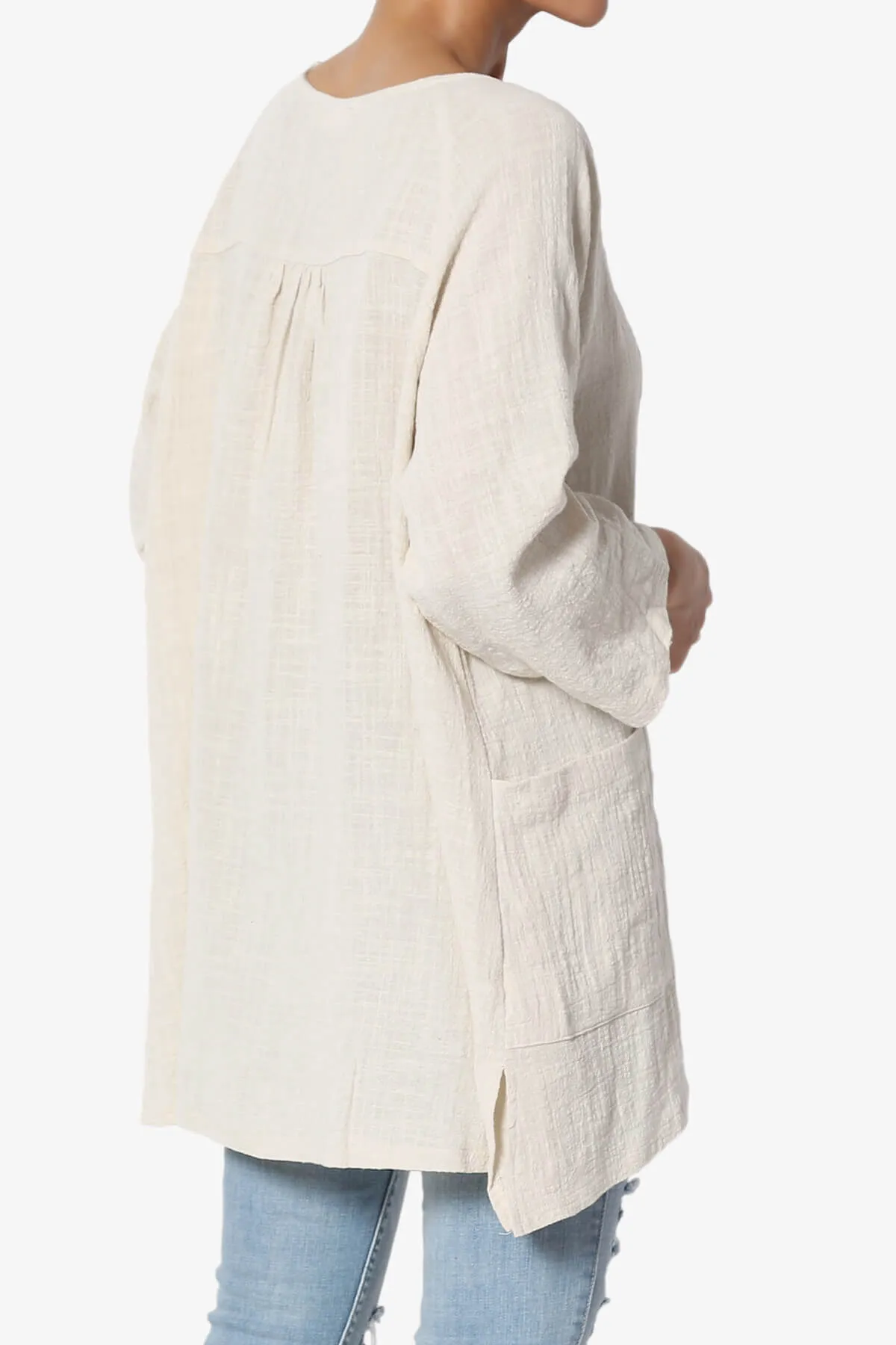 Nesta Gauze Pocket Cover Up Top