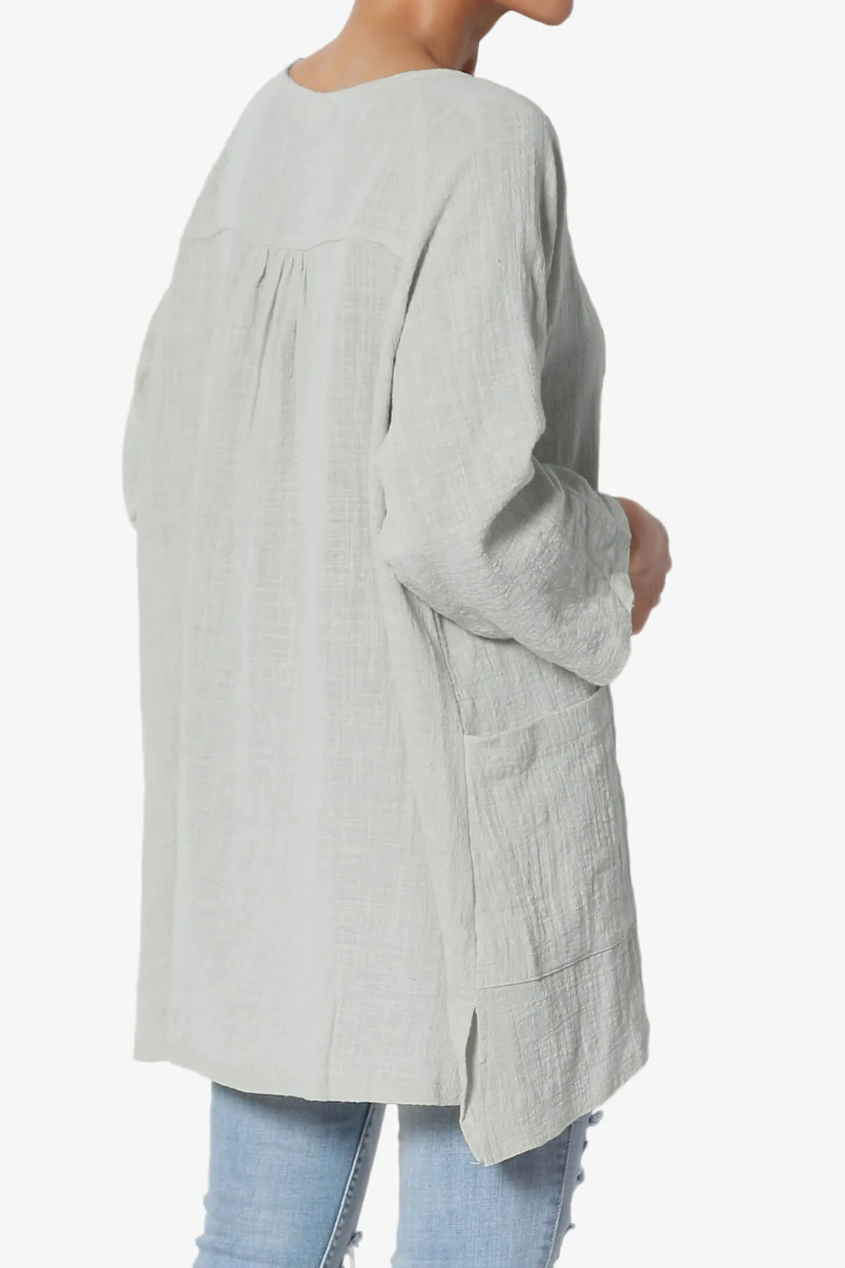 Nesta Gauze Pocket Cover Up Top