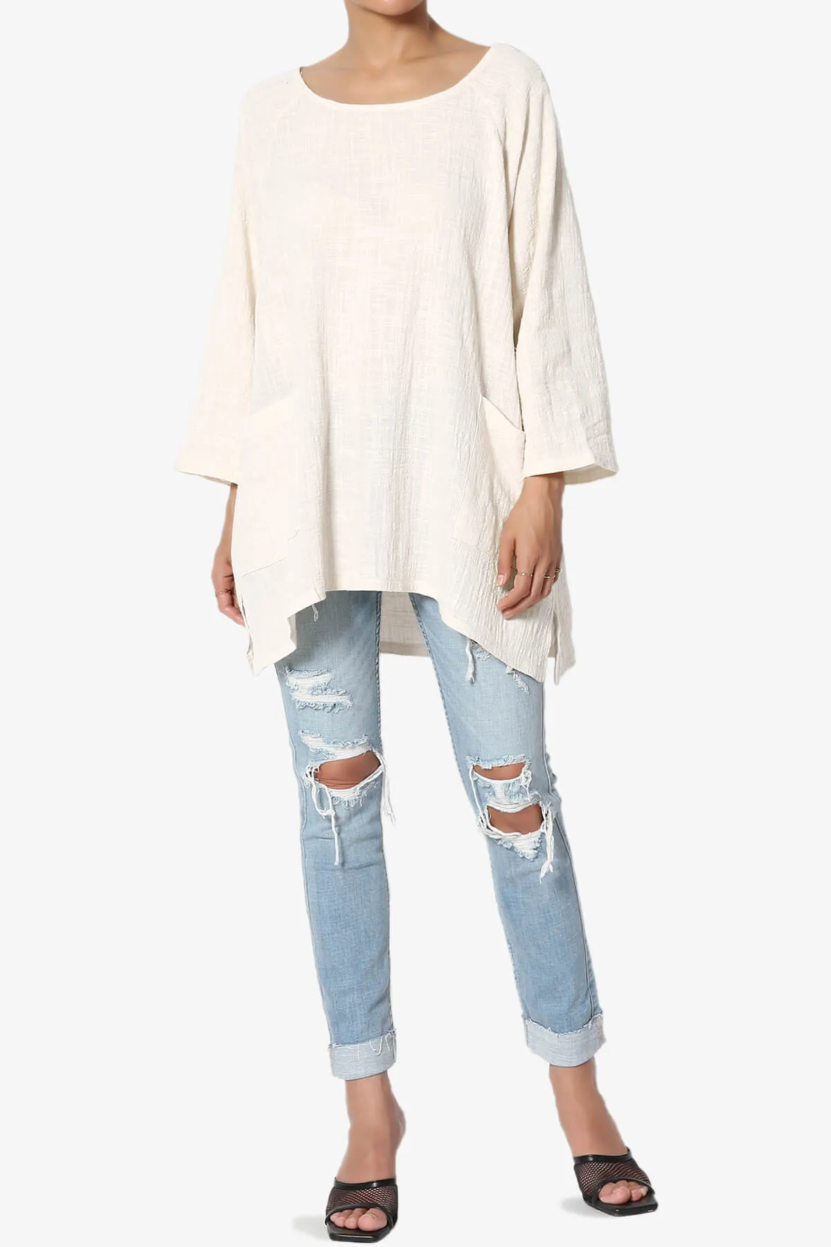Nesta Gauze Pocket Cover Up Top
