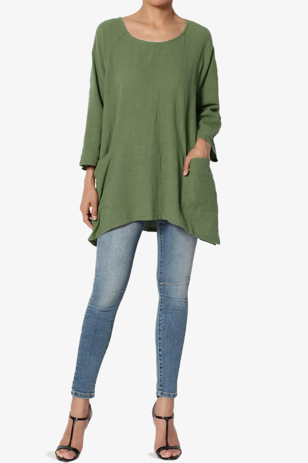 Nesta Gauze Pocket Cover Up Top