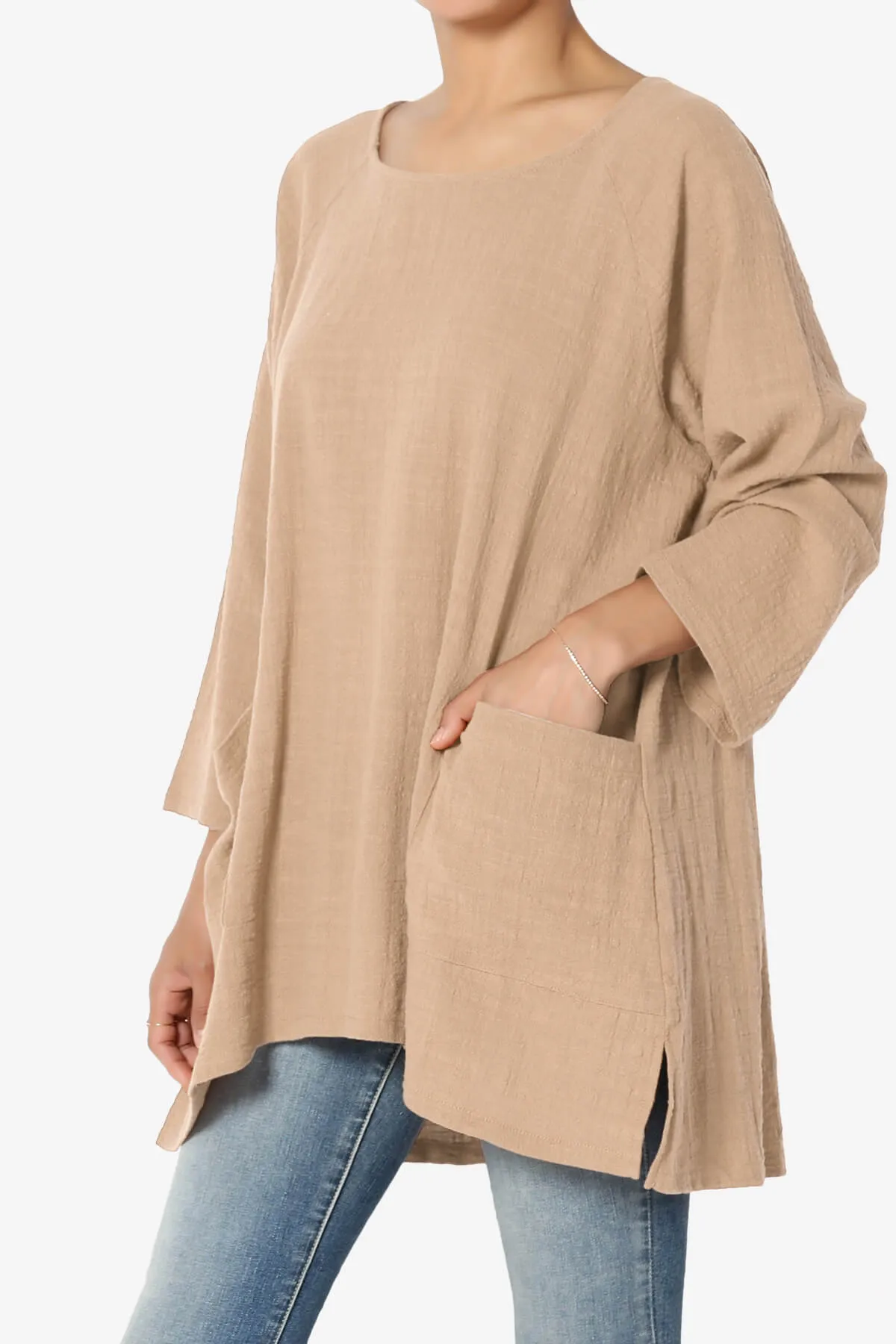 Nesta Gauze Pocket Cover Up Top