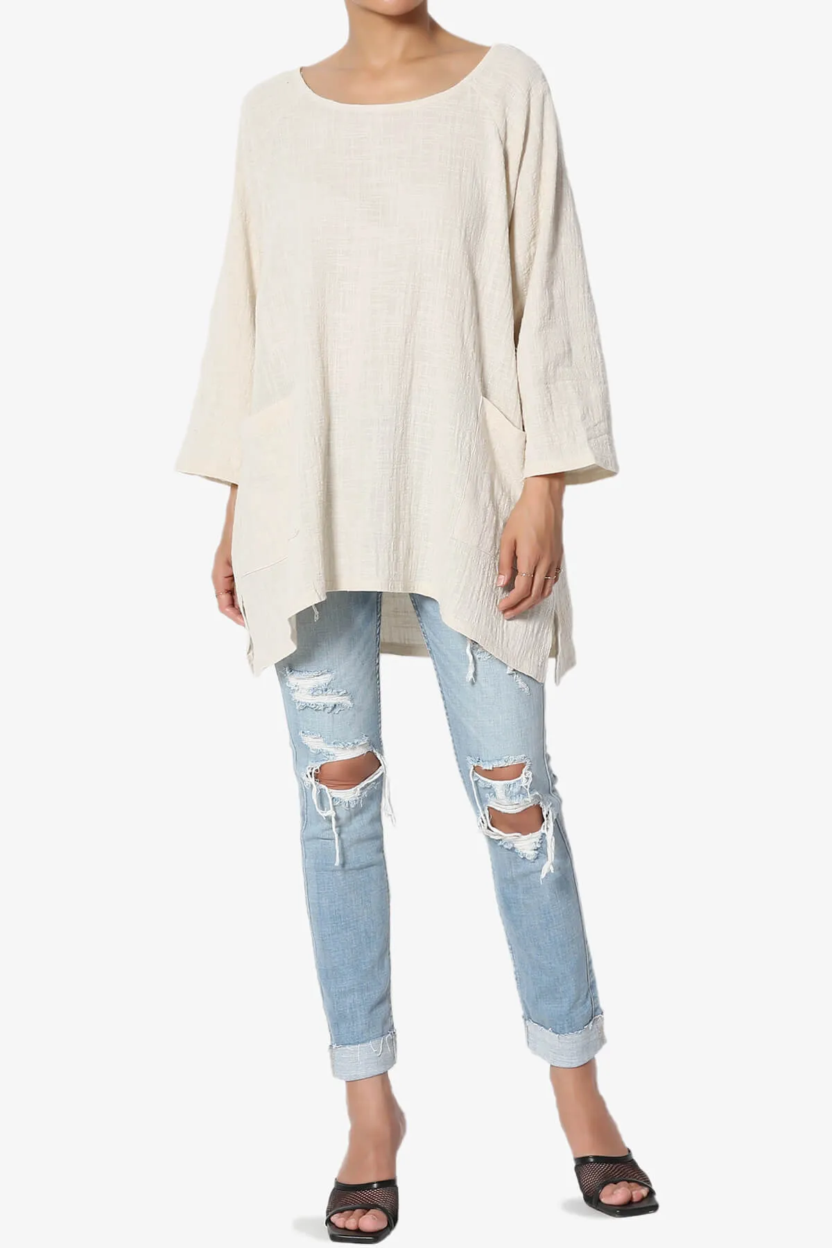 Nesta Gauze Pocket Cover Up Top