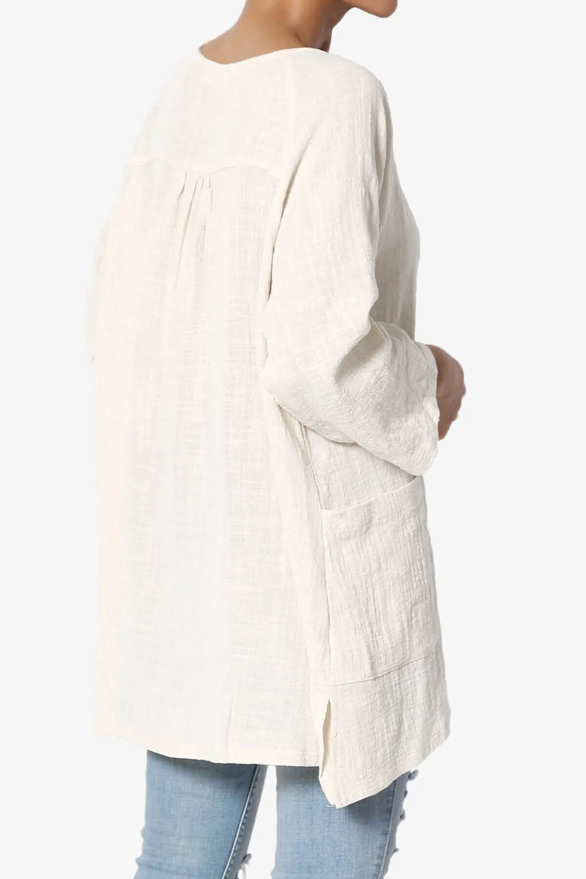 Nesta Gauze Pocket Cover Up Top