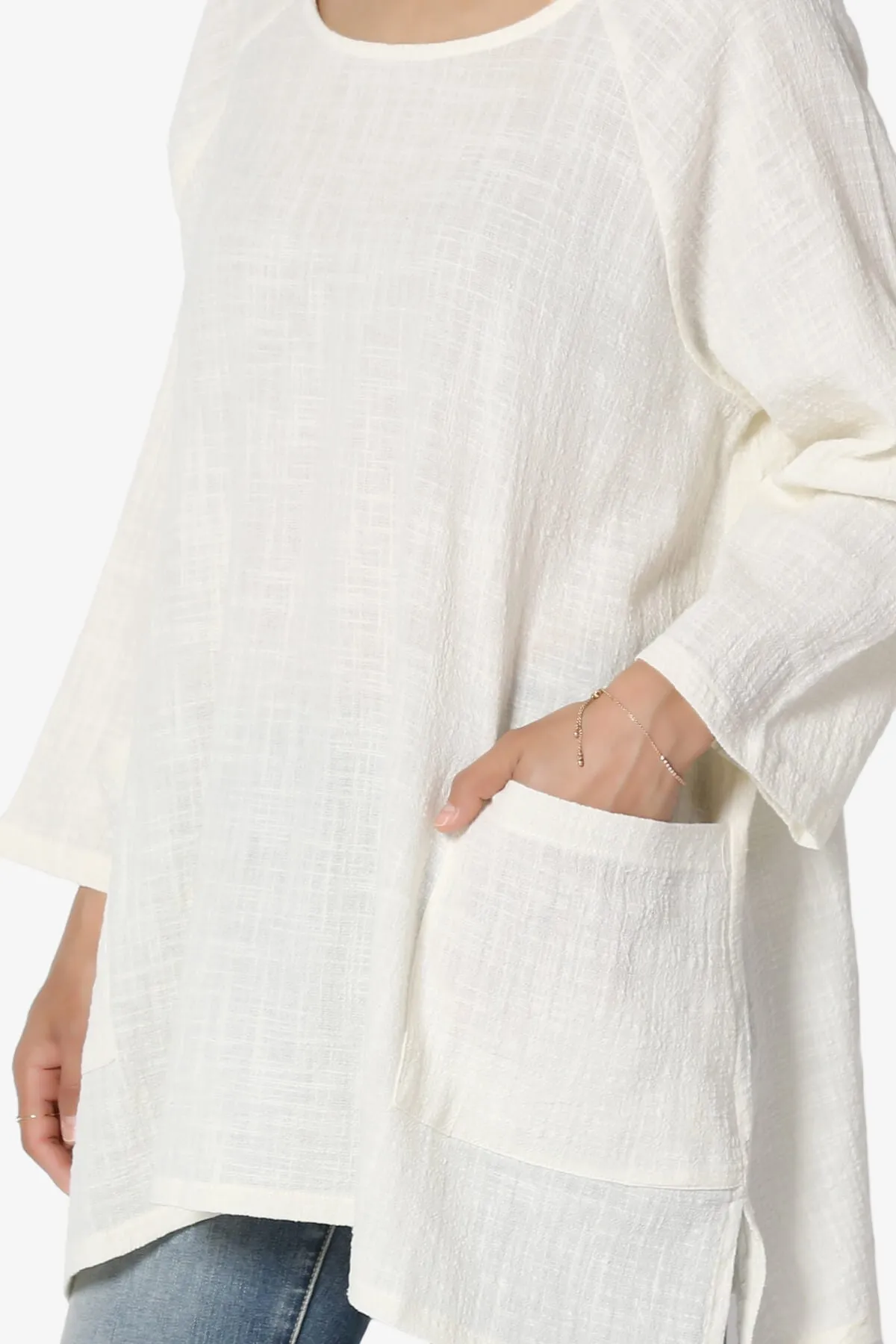 Nesta Gauze Pocket Cover Up Top