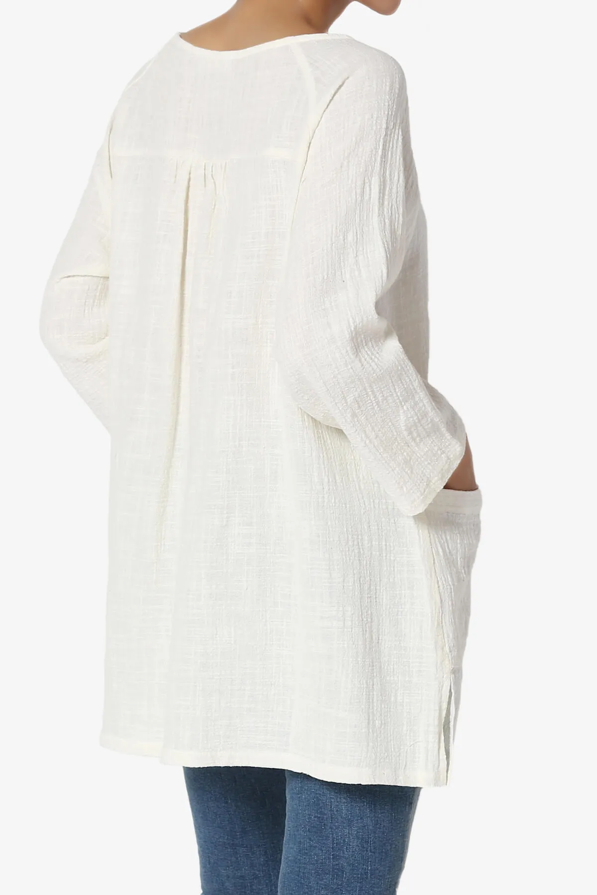 Nesta Gauze Pocket Cover Up Top