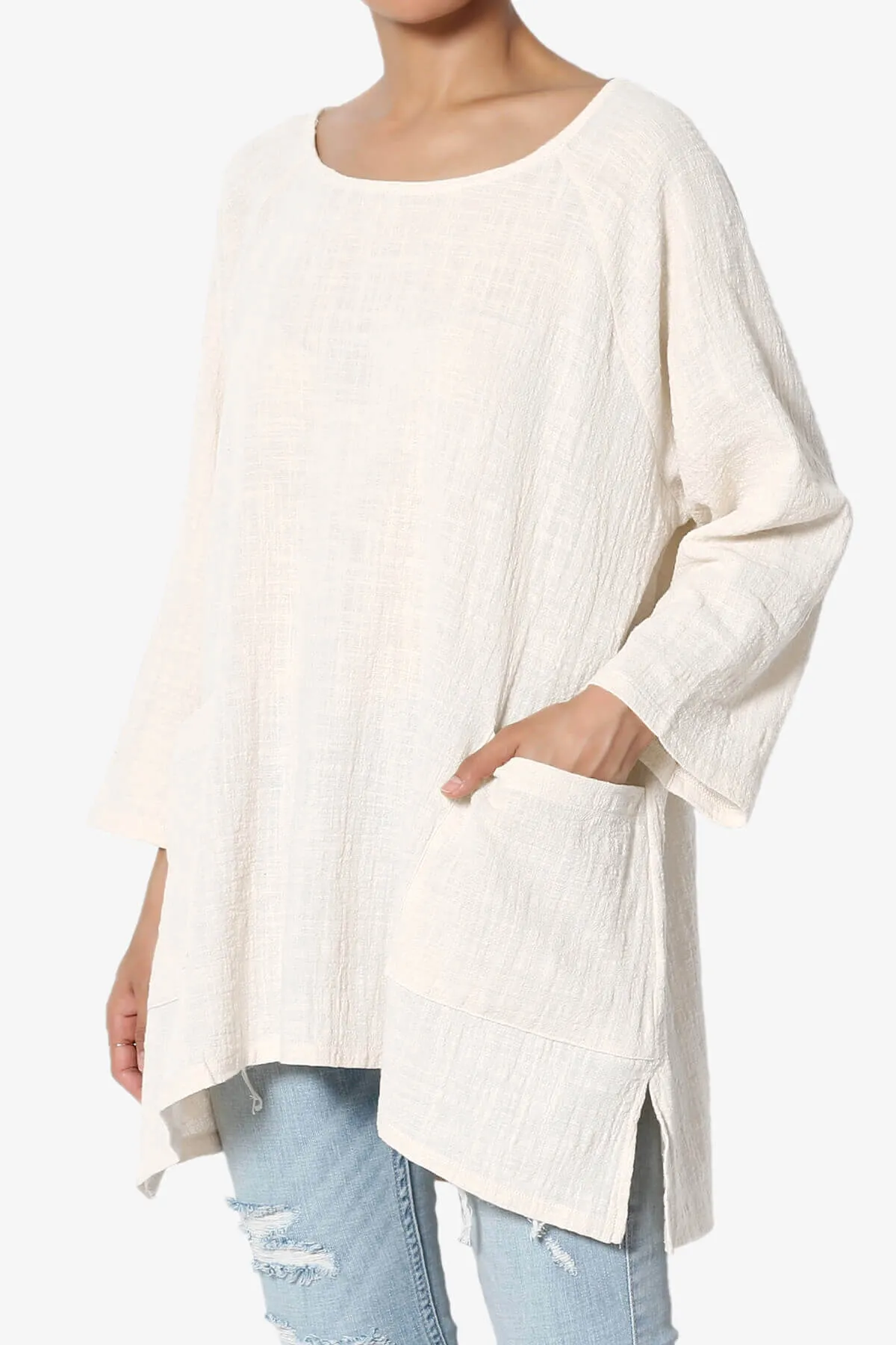 Nesta Gauze Pocket Cover Up Top
