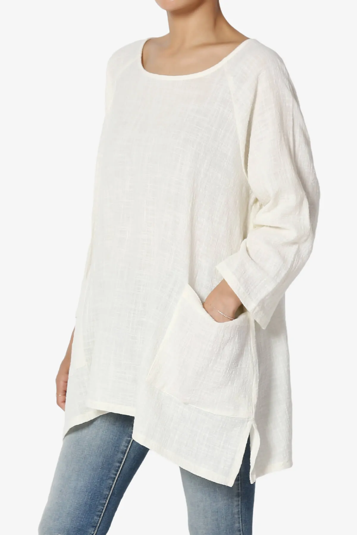 Nesta Gauze Pocket Cover Up Top