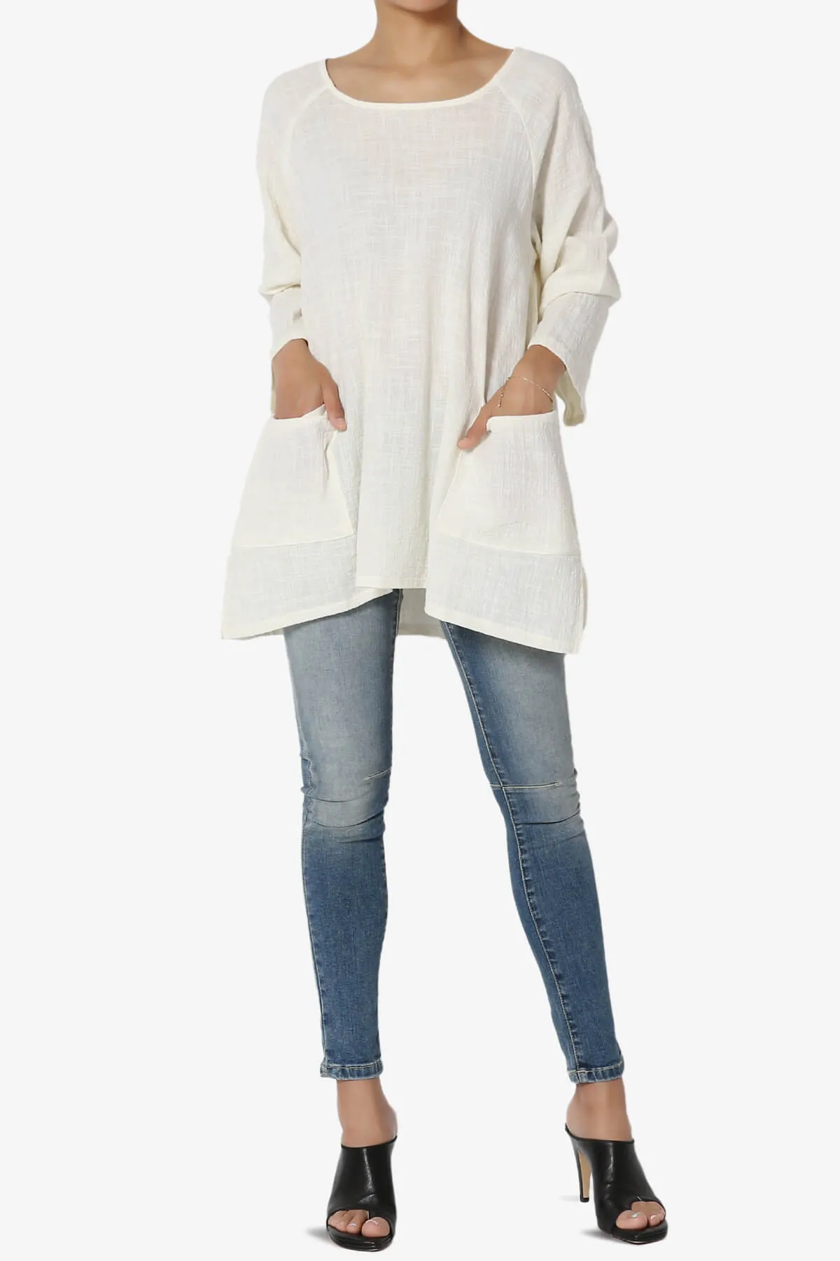 Nesta Gauze Pocket Cover Up Top