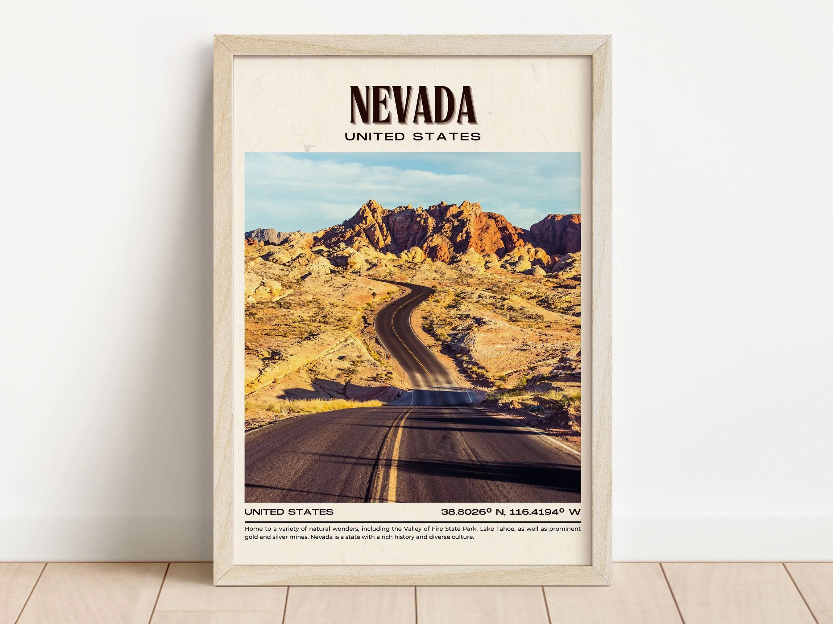 Nevada Vintage Wall Art, USA