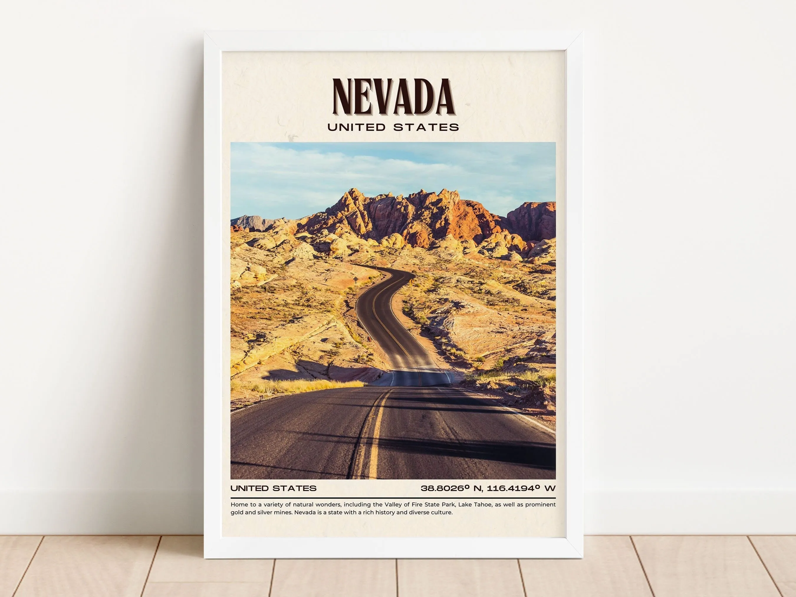 Nevada Vintage Wall Art, USA