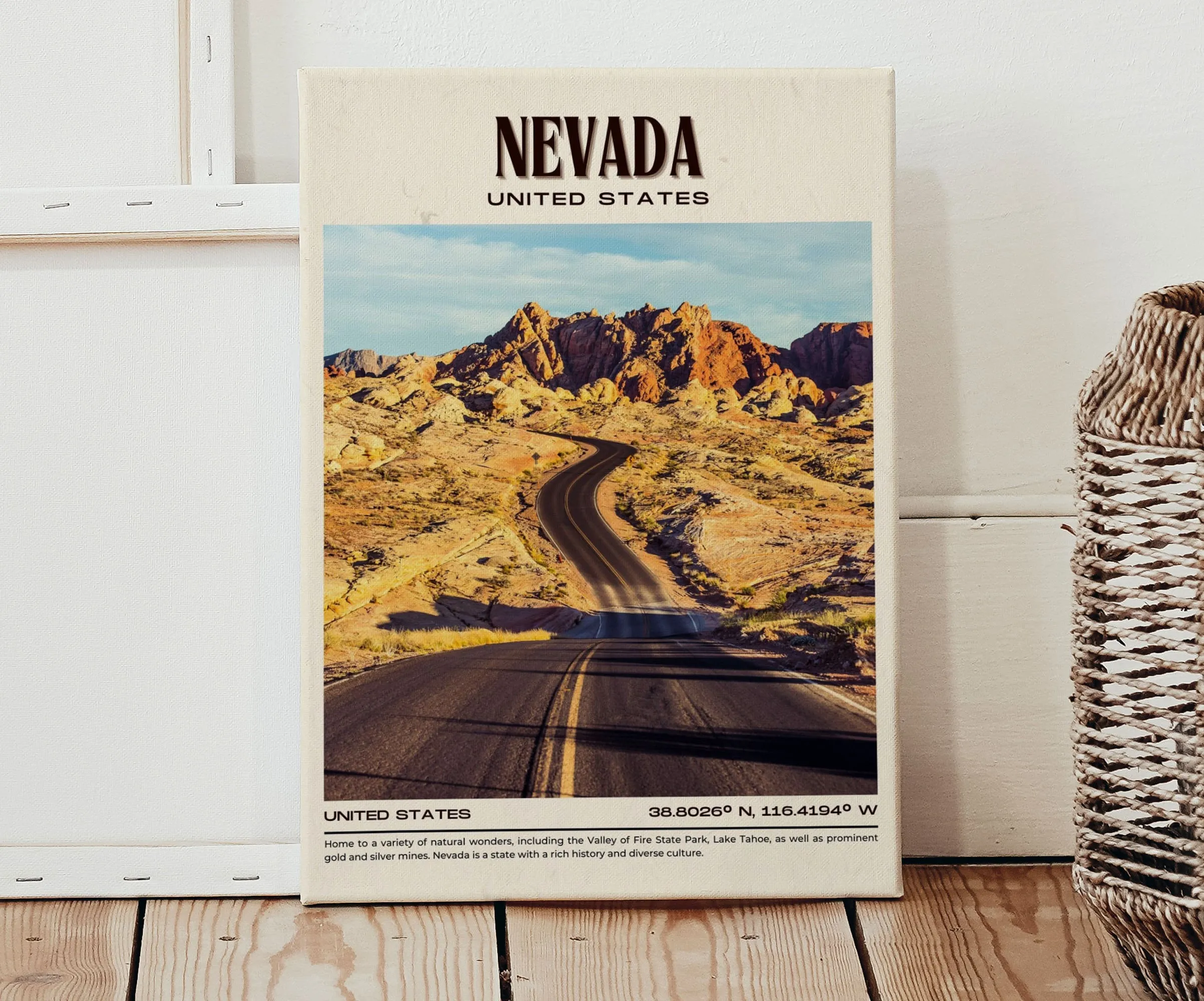 Nevada Vintage Wall Art, USA