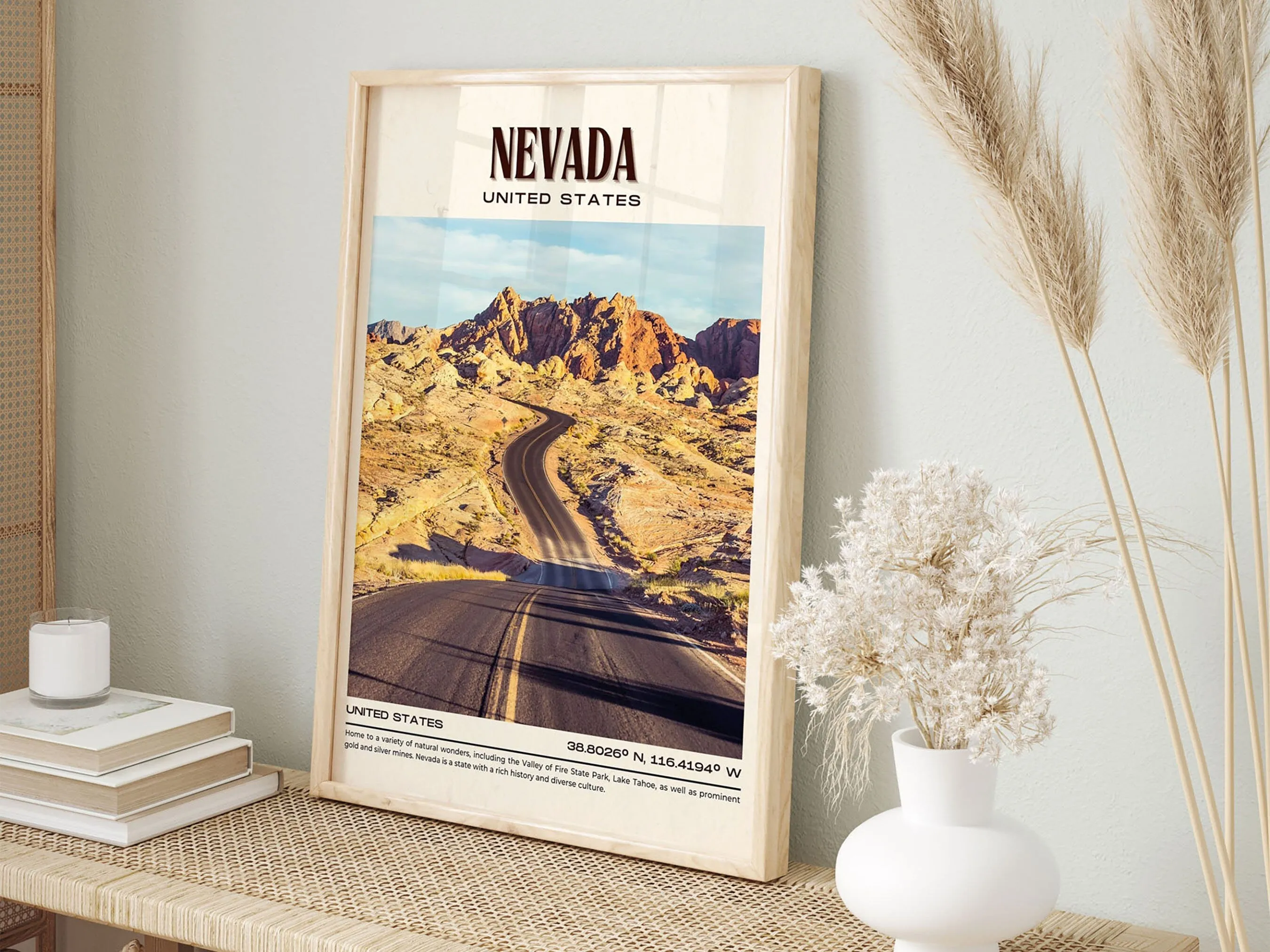 Nevada Vintage Wall Art, USA