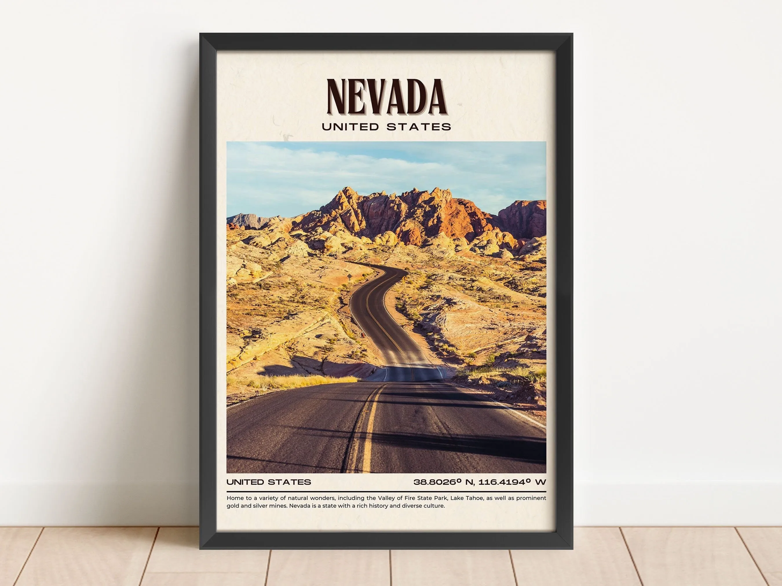 Nevada Vintage Wall Art, USA