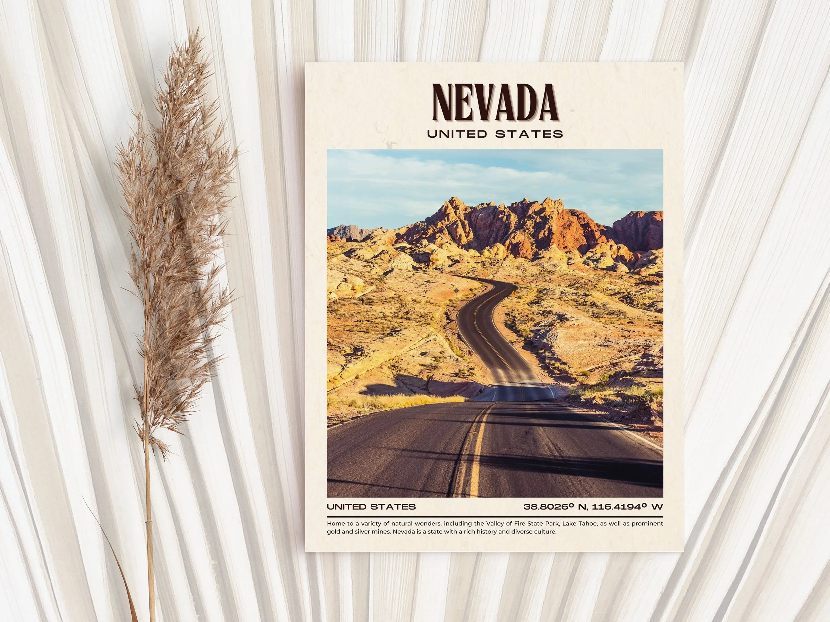 Nevada Vintage Wall Art, USA