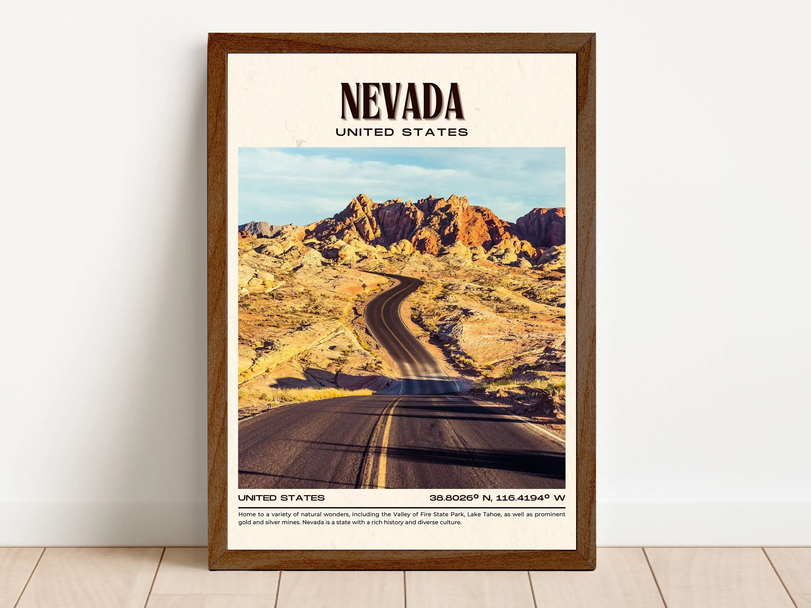 Nevada Vintage Wall Art, USA