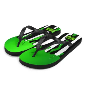 Never Trust The Living Slim Flip-Flops All Over Print