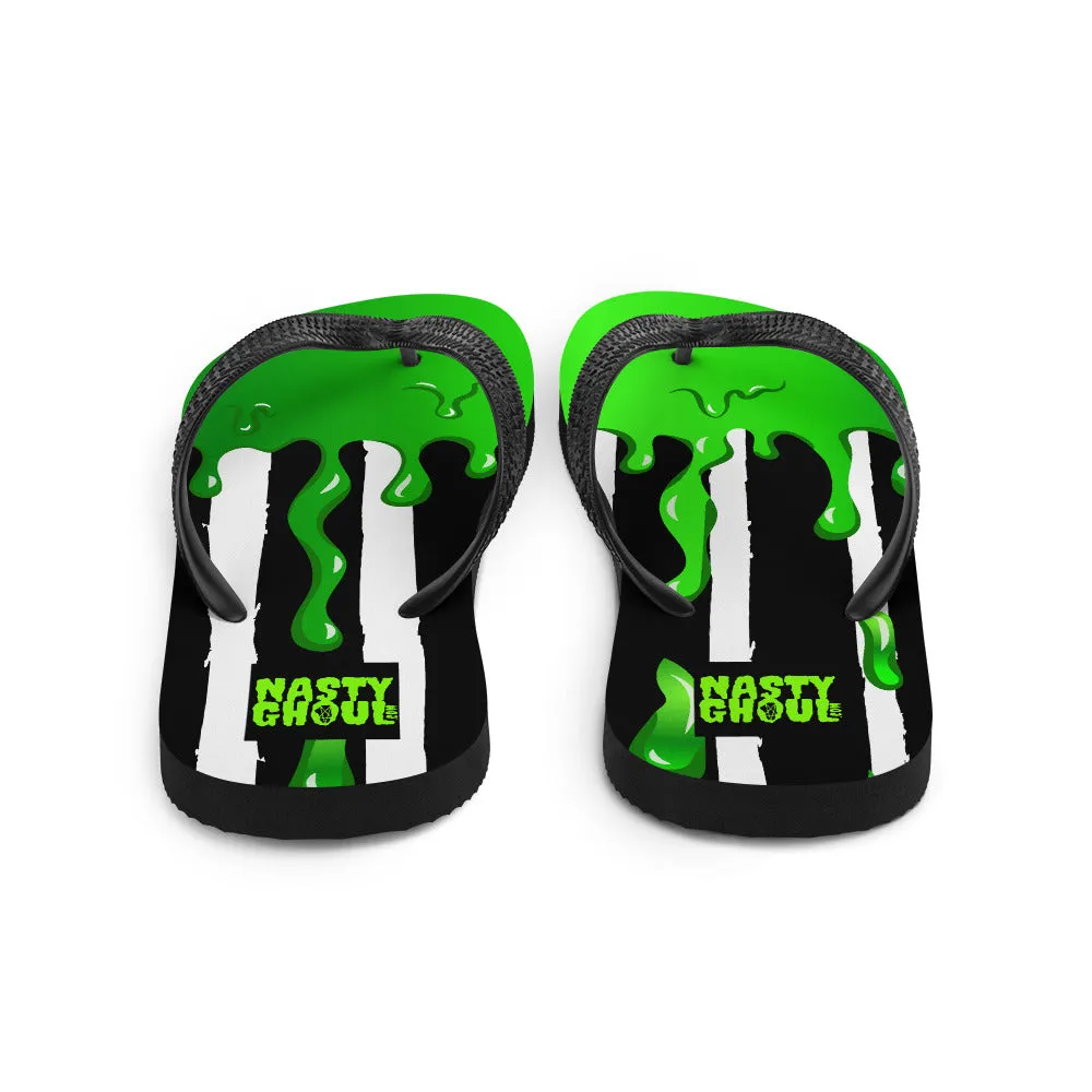 Never Trust The Living Slim Flip-Flops All Over Print