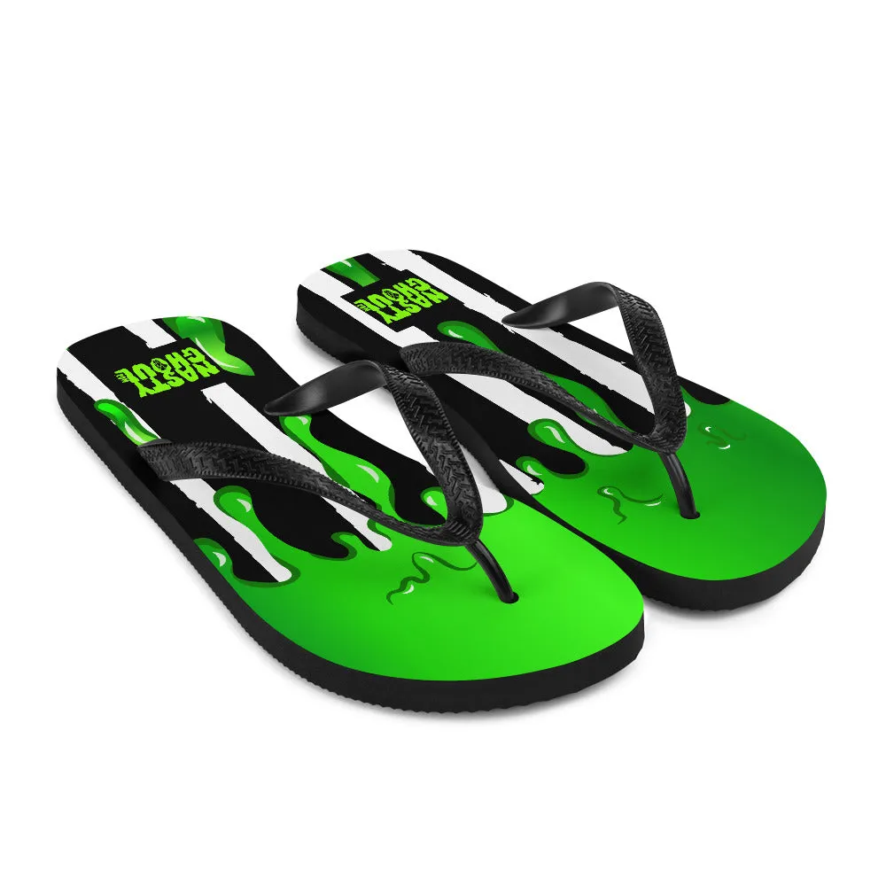 Never Trust The Living Slim Flip-Flops All Over Print