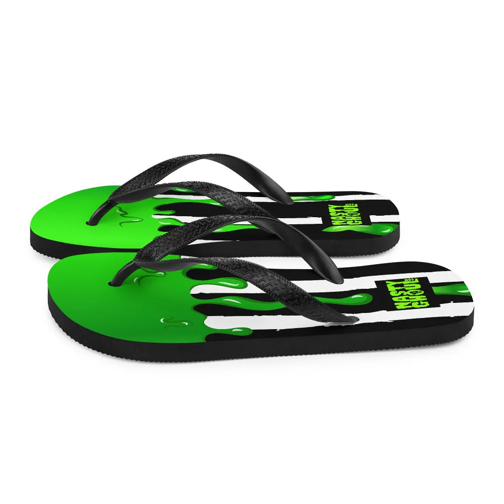 Never Trust The Living Slim Flip-Flops All Over Print