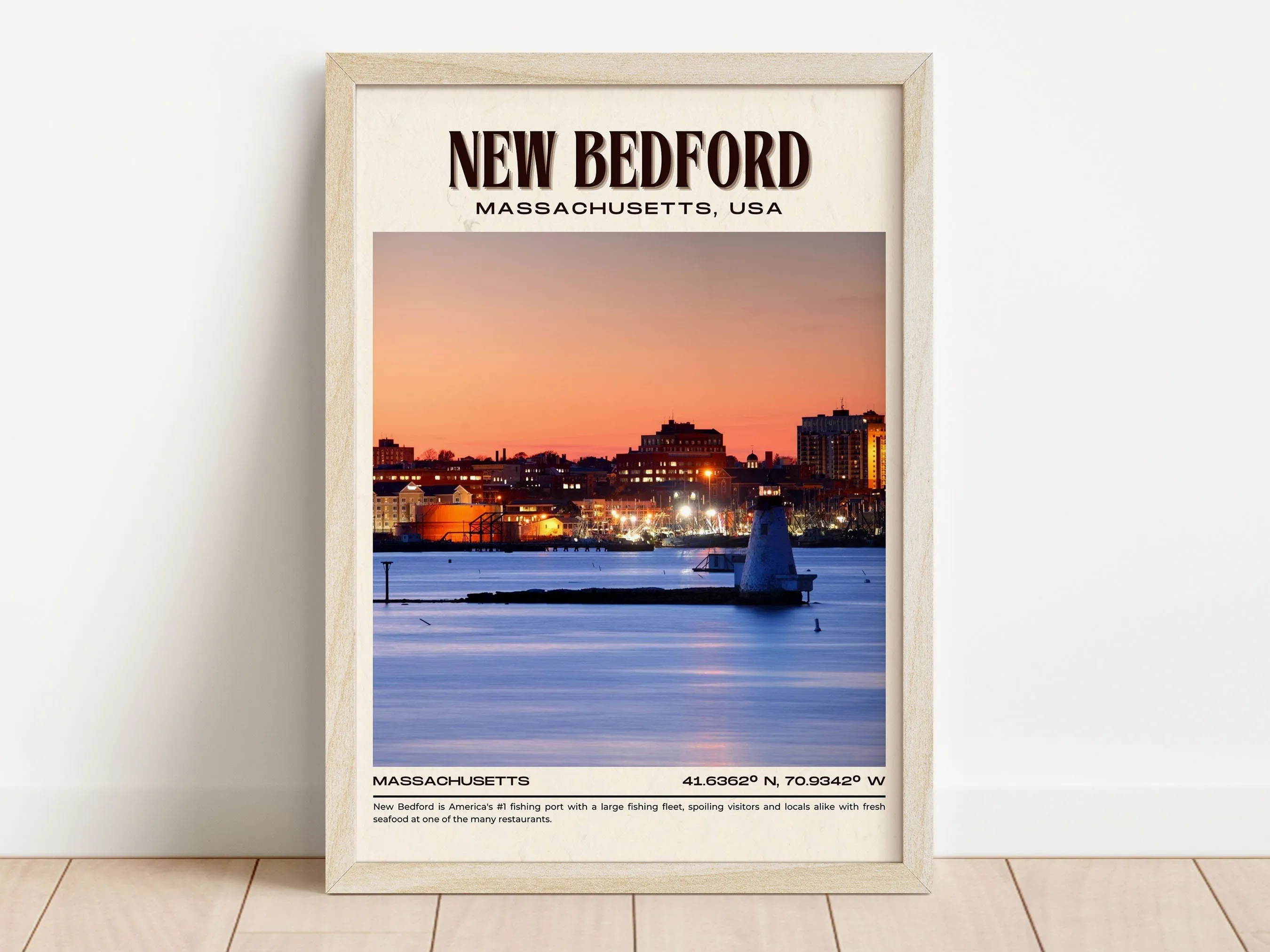 New Bedford Vintage Wall Art, Massachusetts, USA