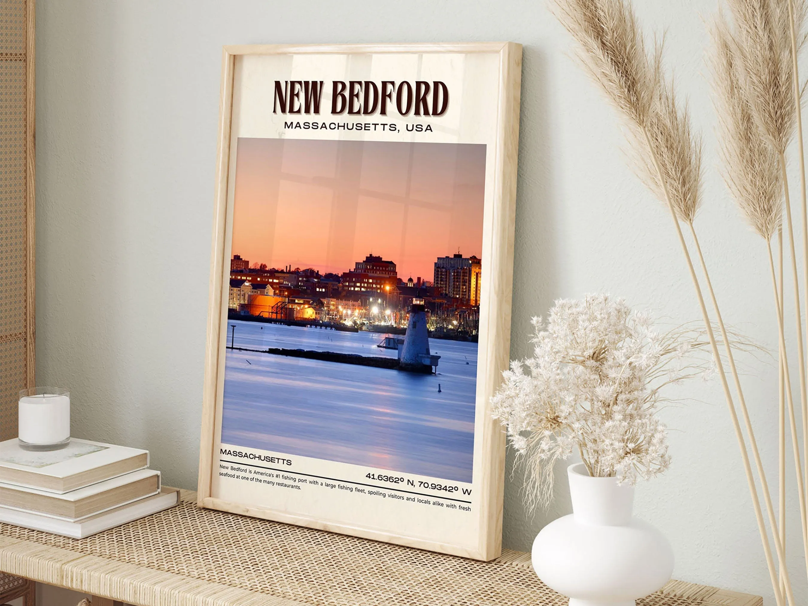 New Bedford Vintage Wall Art, Massachusetts, USA